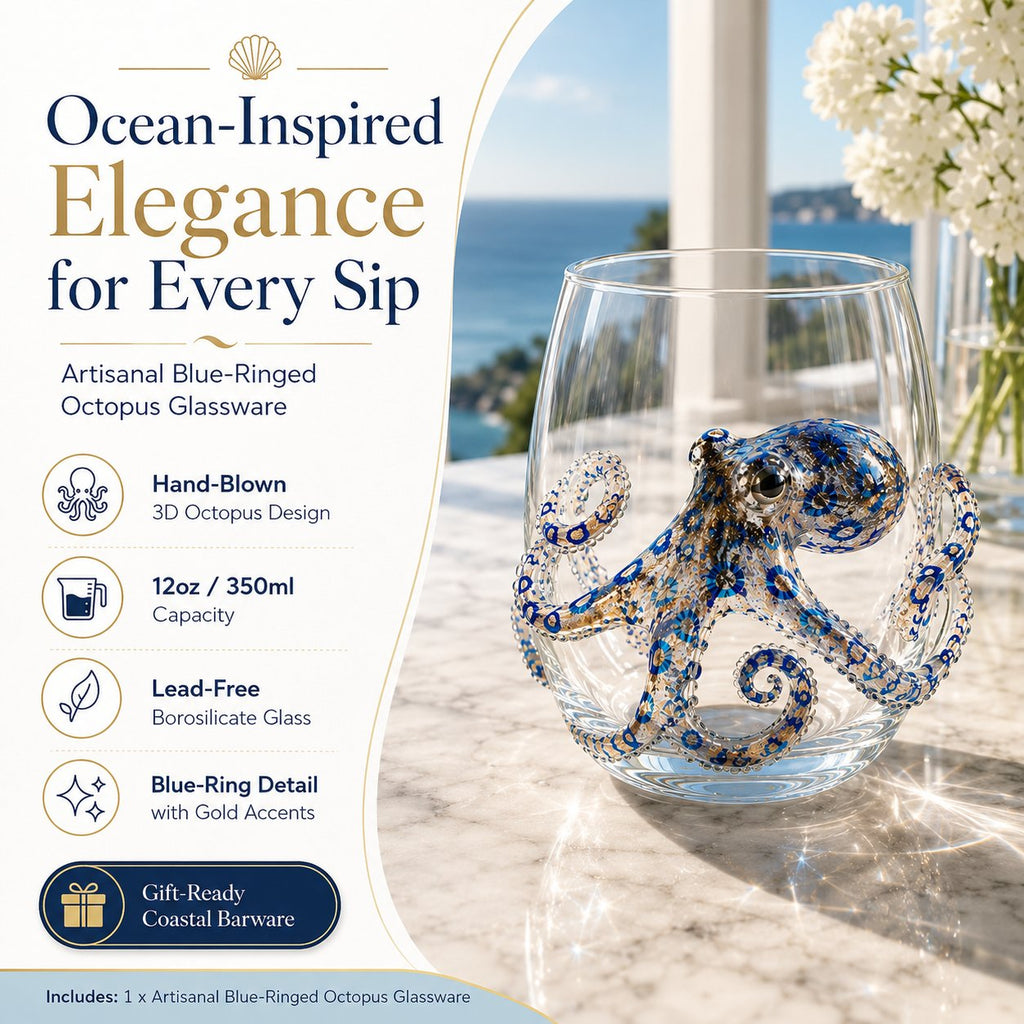 🎁 The Perfect Beach House Gift🌊3D Ocean Animal Artisan Glassware Collection🏆