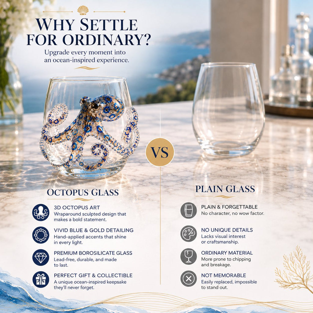 🎁 The Perfect Beach House Gift🌊3D Ocean Animal Artisan Glassware Collection🏆