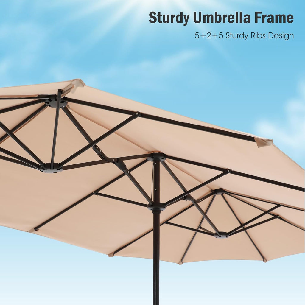 ⚡Clearance Sale🌞Oversized Outdoor Patio Umbrella with Crank Lift & LED Lights🏆