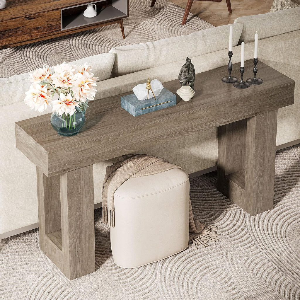 63-Inch Long Console Table, Wooden Rectangular Sofa Table Behind The Couch, Farmhouse Entryway Table for Entrance, Hallway, Living Room🏆