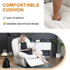Power Recliner Chair, Massage Rocker Recliner Chairs for Adults with Heated, Oversized Rocker Swivel Chairs for Living Room, Comfy Nursery Rocking Chairs with USB-C Ports and Side Pocket, White🏆