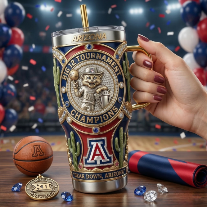🏀🐱Arizona WildCats Big 12 tournament champion 2026 YETI Tumbler🏆