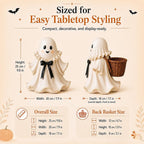 👻 Cute Ghost Wicker Basket Tabletop Decor | Fall Halloween Floral Holder🏆