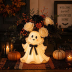 👻 Cute Ghost Wicker Basket Tabletop Decor | Fall Halloween Floral Holder🏆