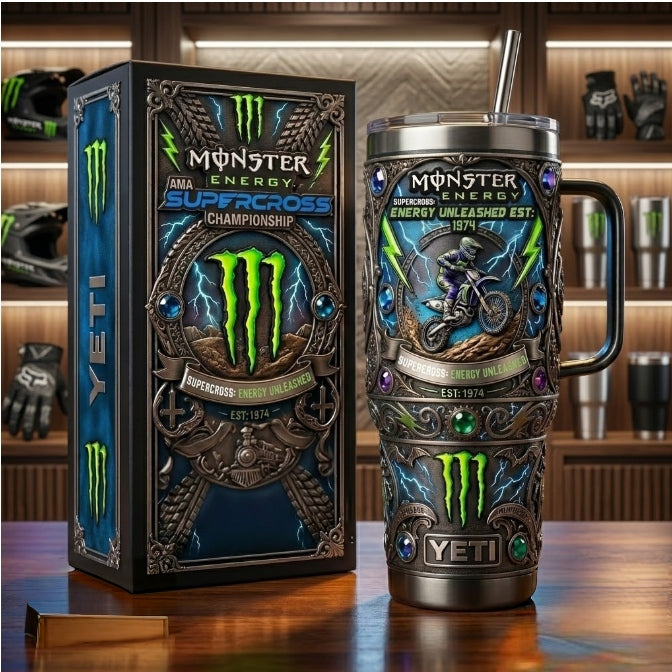 🏍️NEW Monster Energy Ama Supercross YETI Tumbler🏆
