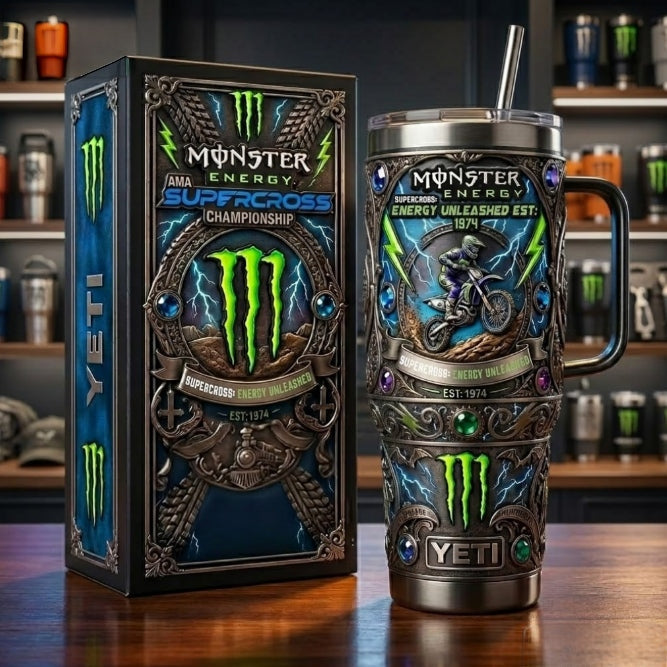 🏍️NEW Monster Energy Ama Supercross YETI Tumbler🏆
