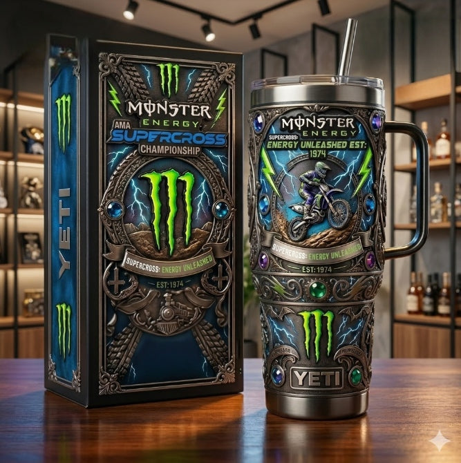 🏍️NEW Monster Energy Ama Supercross YETI Tumbler🏆
