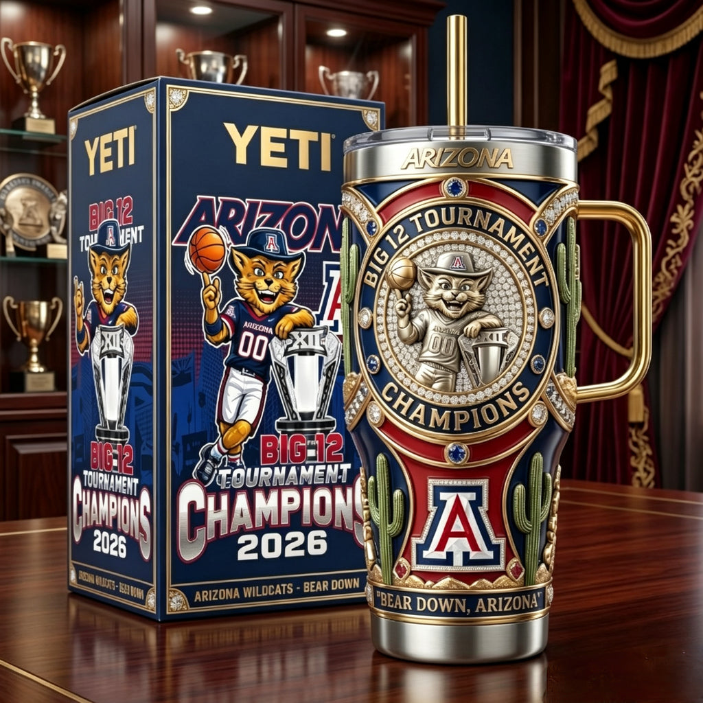 🏀🐱Arizona WildCats Big 12 tournament champion 2026 YETI Tumbler🏆