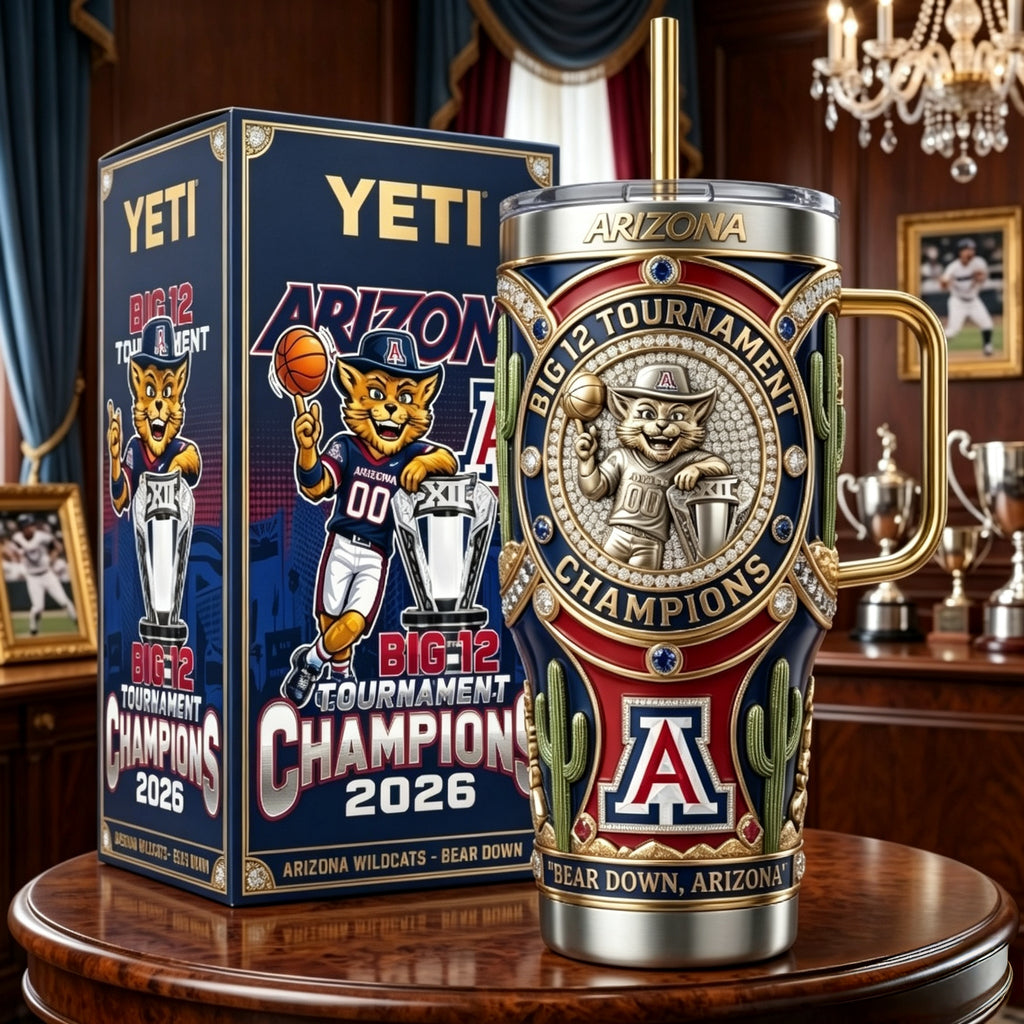 🏀🐱Arizona WildCats Big 12 tournament champion 2026 YETI Tumbler🏆
