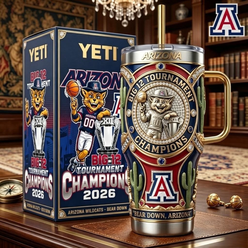 🏀🐱Arizona WildCats Big 12 tournament champion 2026 YETI Tumbler🏆