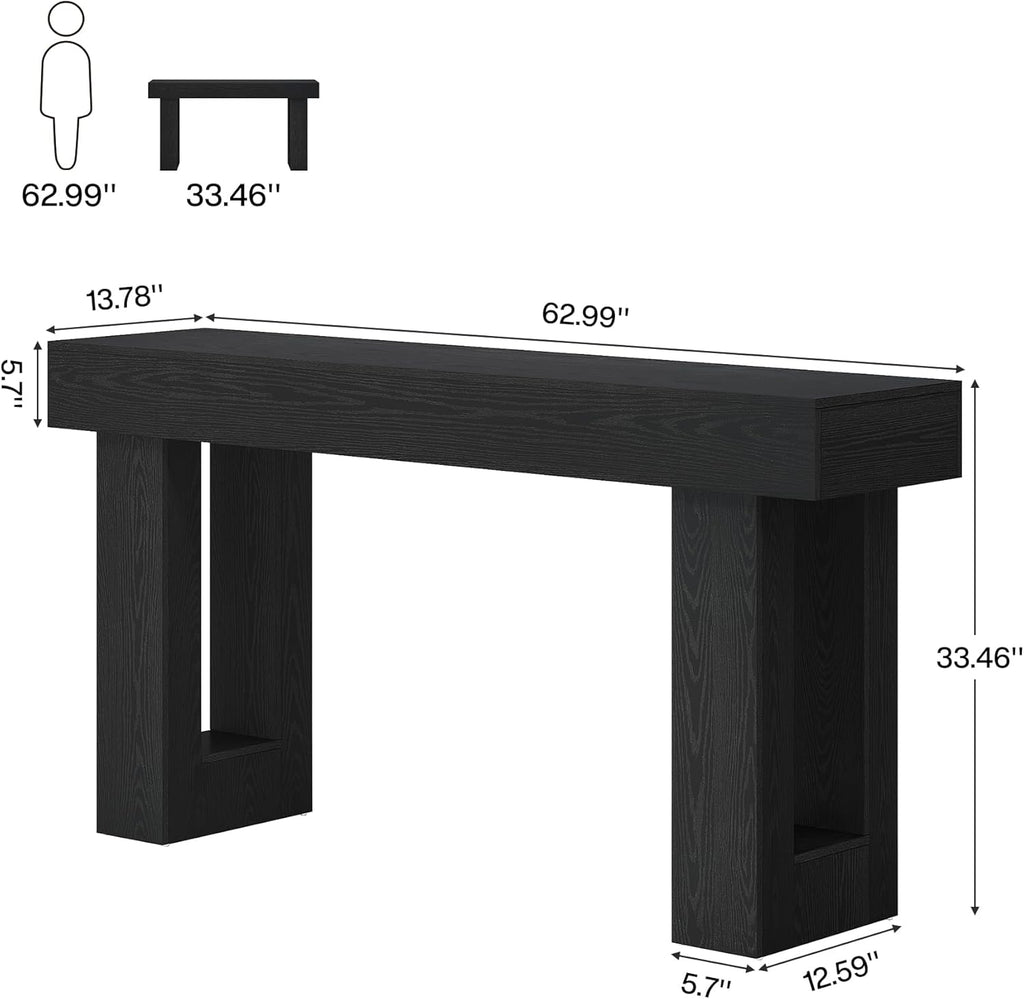 63-Inch Long Console Table, Wooden Rectangular Sofa Table Behind The Couch, Farmhouse Entryway Table for Entrance, Hallway, Living Room🏆