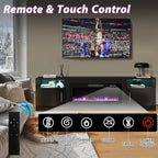 Fireplace TV Stand Entertainment Center with 36" Fireplace, 70" Wooden TV Stand for TVs Up to 80",Media TV Console with High Gloss Storage Cabinet and 16 Colors LED Lights (White)💋