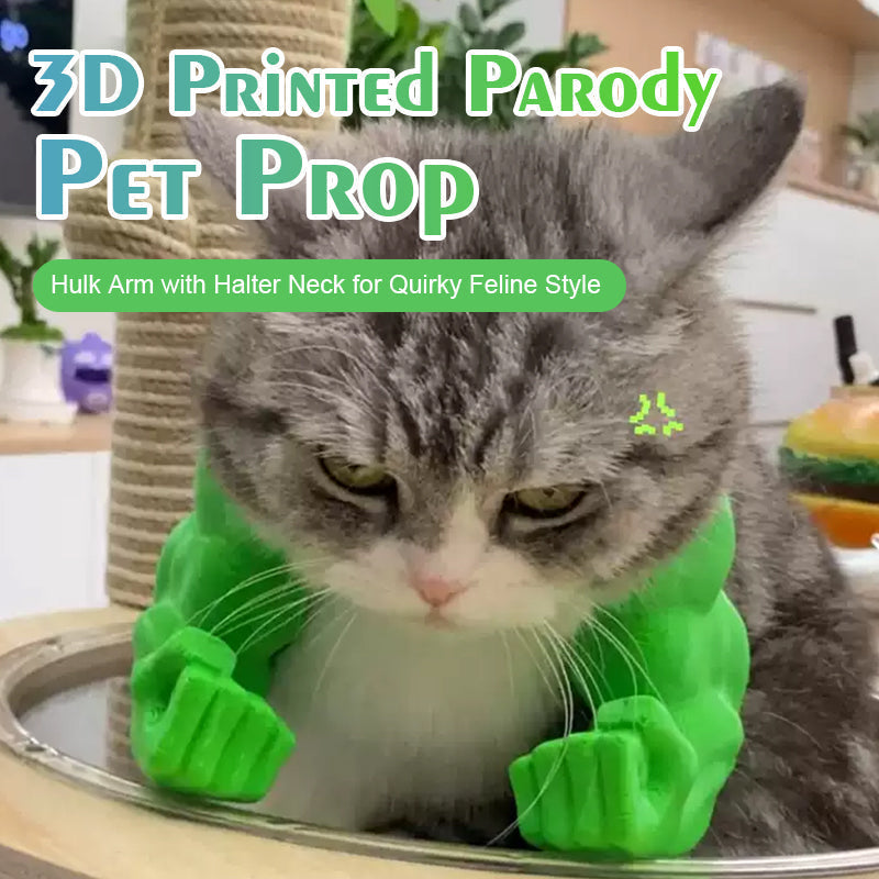 💪 3D Printed Hulk Arms Pet Cosplay Props with Halter Neck🏆