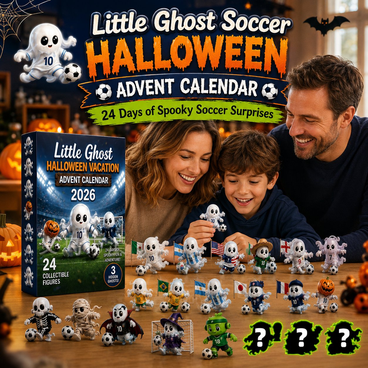 🔥Last Day 49% OFF - 👻⚽Little Ghost Soccer Halloween Advent Calendar 2026🏆