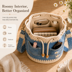Denim Crochet Bucket Bag👜🏆