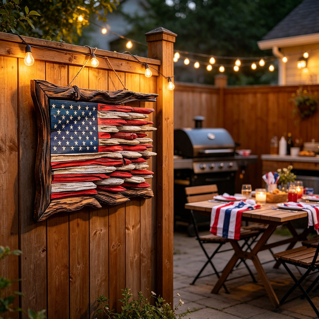 Handcrafted 3D Wooden American Flag Wall Decor⭐🏆