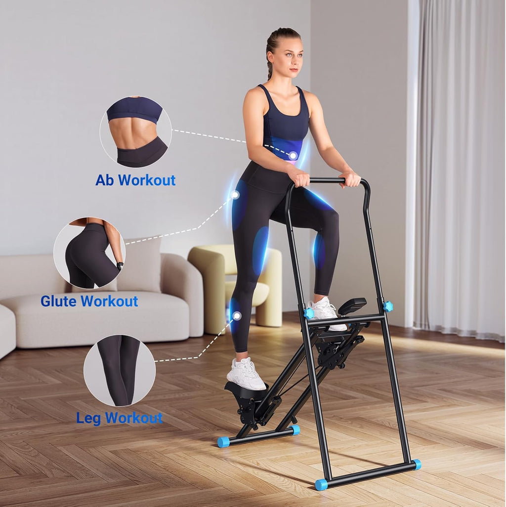 Stair Stepper with Handlebar, LED Display, 300LBS Capacity, Climber Exercise Machine for Workouts, Home Fitness Equipment for Women&Men🏆