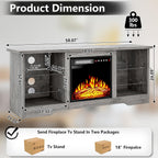 Fireplace TV Stand Entertainment Center with 36" Fireplace, 70" Wooden TV Stand for TVs Up to 80",Media TV Console with High Gloss Storage Cabinet and 16 Colors LED Lights (White)💋