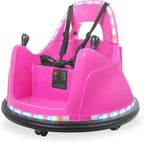 🎀🚗Smart Bumper Car for Toddler & Kids 1.5-6 Years Old, 12V 2-Speeds Electric Ride On Bumping Toy Gifts W/Remote Control, APP Control, LED Lights, Bluetooth, 360°Spin and DIY Sticker🏆