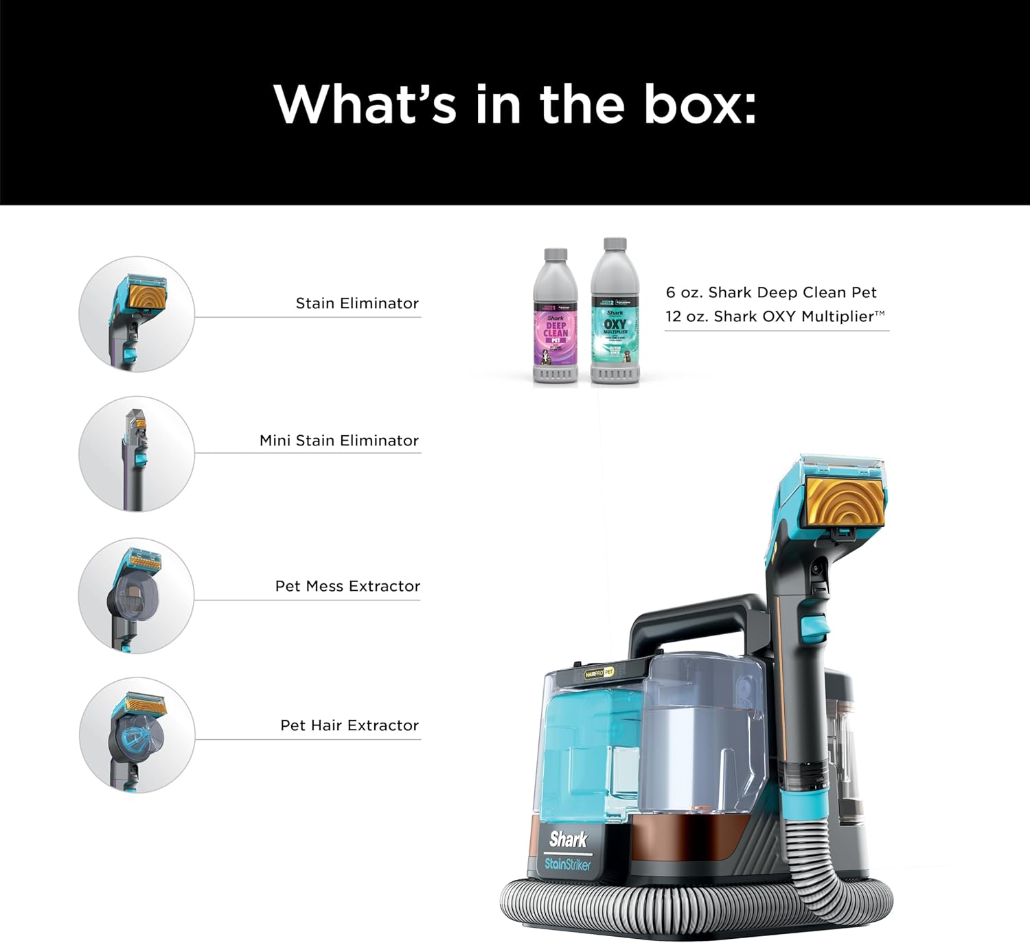 🌬️Portable Carpet, Upholstery & Area Rug Cleaner with Pet Mess Tool, Stain & Odor Remover, Perfect for Car Interiors, Includes 3 Cleaning Tools & Cleaning Solution, White🏆