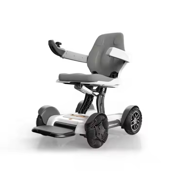 Portable Power Wheelchair With Remote Memory Foam Cushion Foldable Adjustable Aluminium Electric Wheelchair🏆