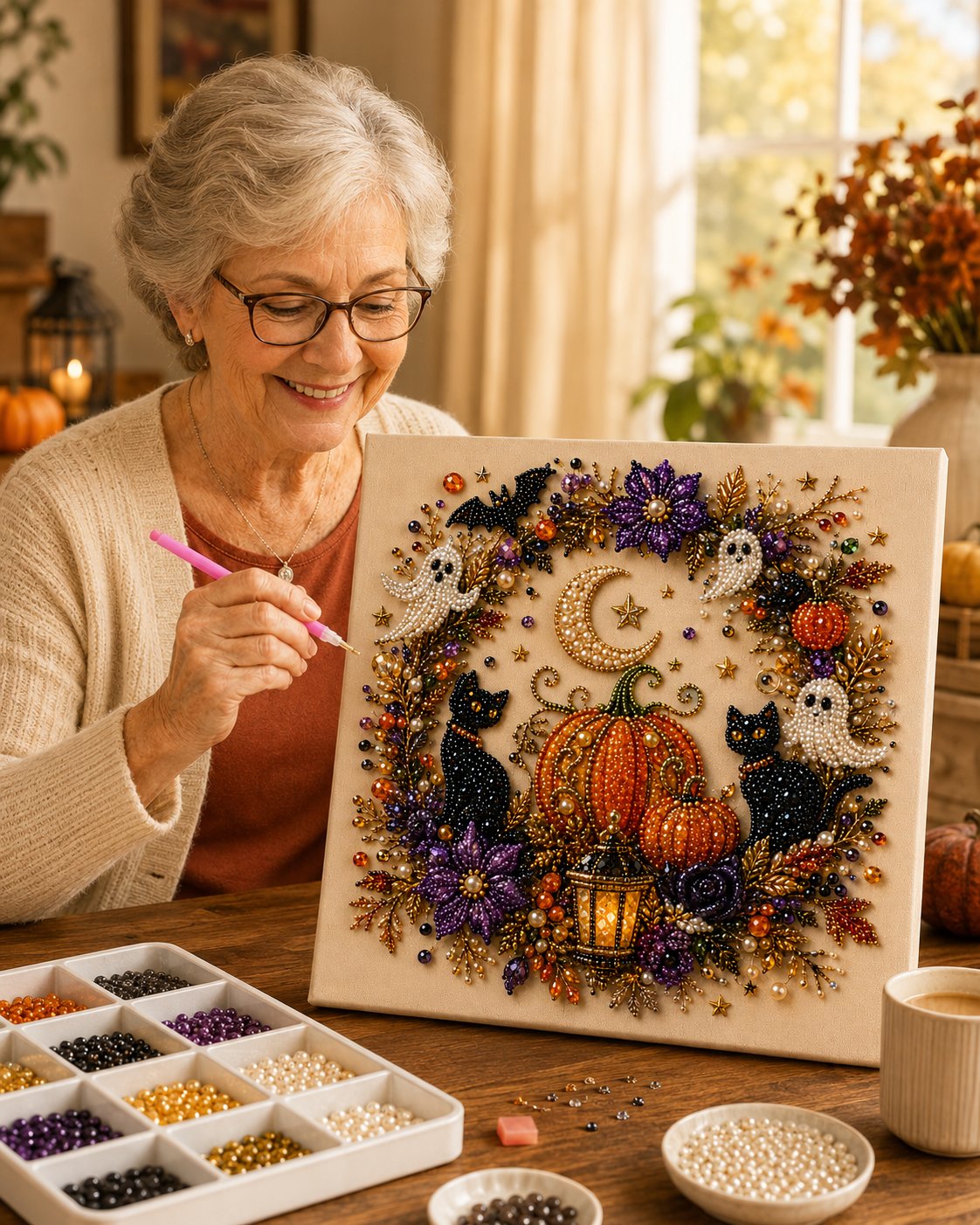 👻 Halloween Ghost Pearl Art DIY Kit 🏆