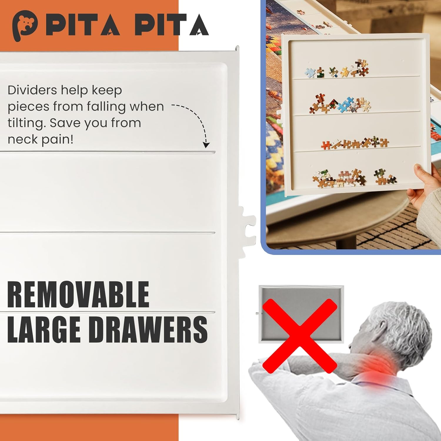 🧩Rotating Puzzle Board with Drawers and Cover,Tilt&Lazy Susan🏆
