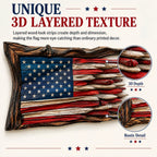 Handcrafted 3D Wooden American Flag Wall Decor⭐🏆
