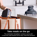 4-in-1 Portable Glass Air Fryer Cooking System, 1500W, 4QT & 6-Cup TempWare Glass Containers with Storage Lids, Microwave, Freezer & Dishwasher Safe, Cyberspace Gray, FN101GY💋