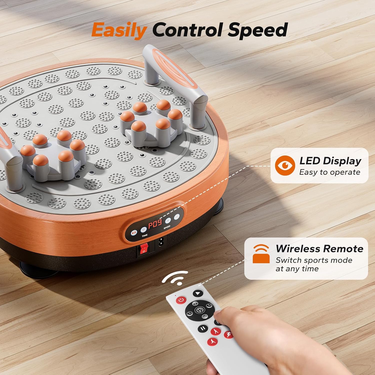 Vibration Plate Exercise Machine with Foot Massager, Office Vibrating Plate Exercise Machine for Weight Loss, 0-99 Levels Amplitude and Easy to Store, Acupressure Relieves Leg Fatigue🔥