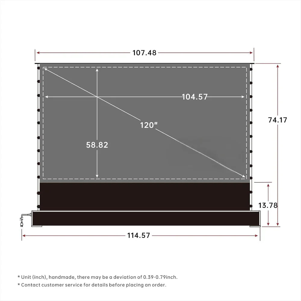 Projector Screen,Motorized Projector Screen 4K/8K Ultra HD Active (100 In/16:9)💋