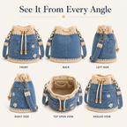 Denim Crochet Bucket Bag👜🏆