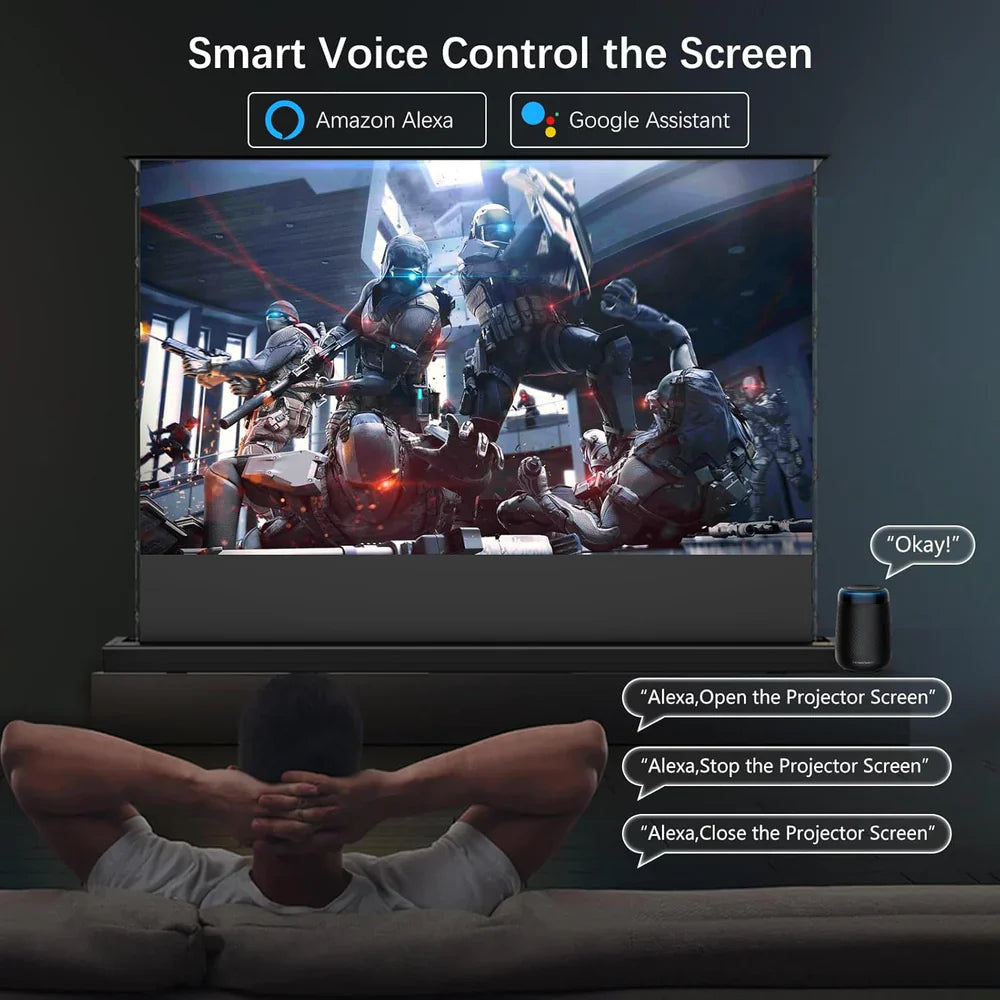 Projector Screen,Motorized Projector Screen 4K/8K Ultra HD Active (100 In/16:9)💋