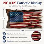 Handcrafted 3D Wooden American Flag Wall Decor⭐🏆