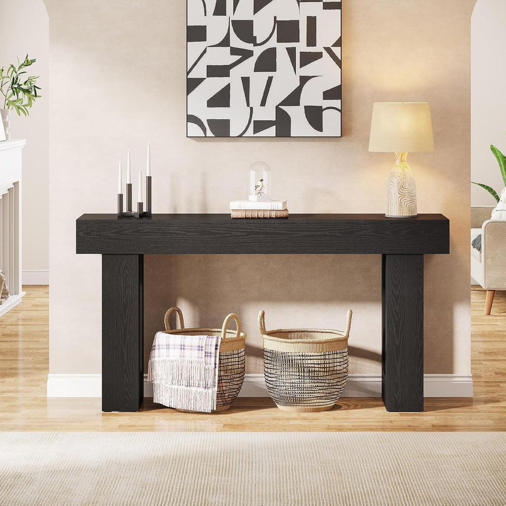 63-Inch Long Console Table, Wooden Rectangular Sofa Table Behind The Couch, Farmhouse Entryway Table for Entrance, Hallway, Living Room🏆