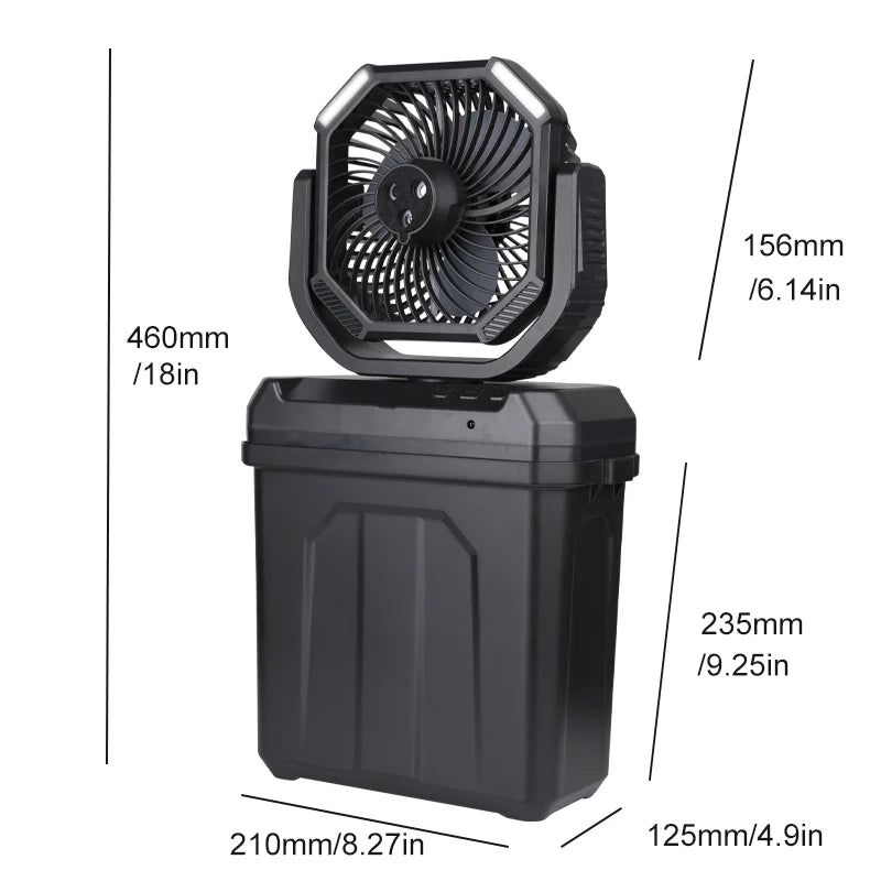 💦4 in 1 Mist Camping Fan with 6L Bucket🔥