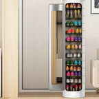 Large-capacity multi-layer rotating disinfection shoe cabinet [with mirror + deodorizer]🏆