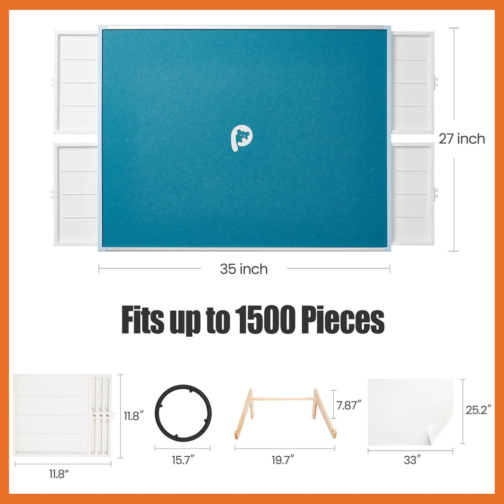 🧩Rotating Puzzle Board with Drawers and Cover,Tilt&Lazy Susan🏆