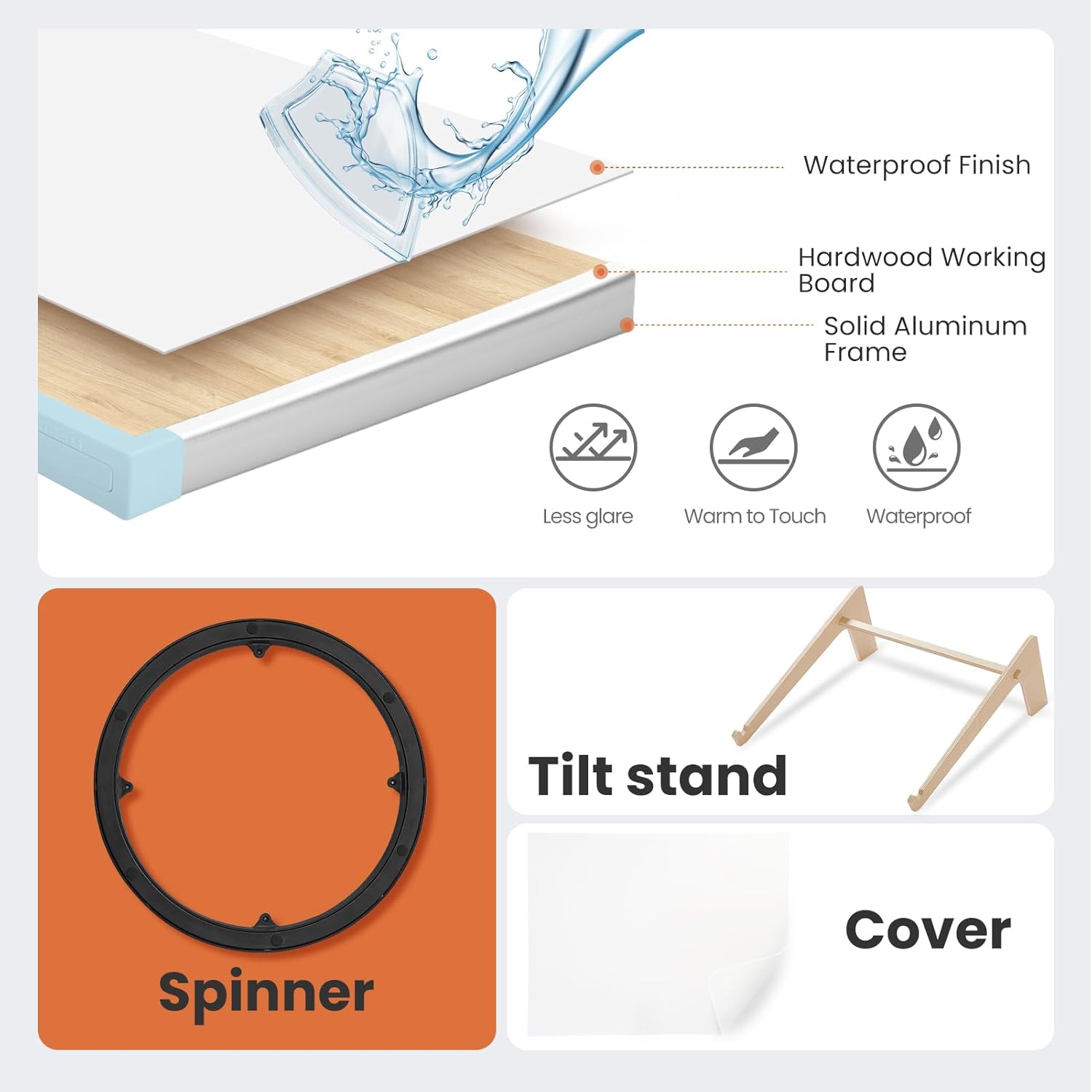 🧩Rotating Puzzle Board with Drawers and Cover,Tilt&Lazy Susan🏆