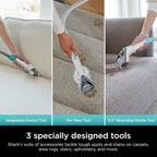 🌬️Portable Carpet, Upholstery & Area Rug Cleaner with Pet Mess Tool, Stain & Odor Remover, Perfect for Car Interiors, Includes 3 Cleaning Tools & Cleaning Solution, White🏆