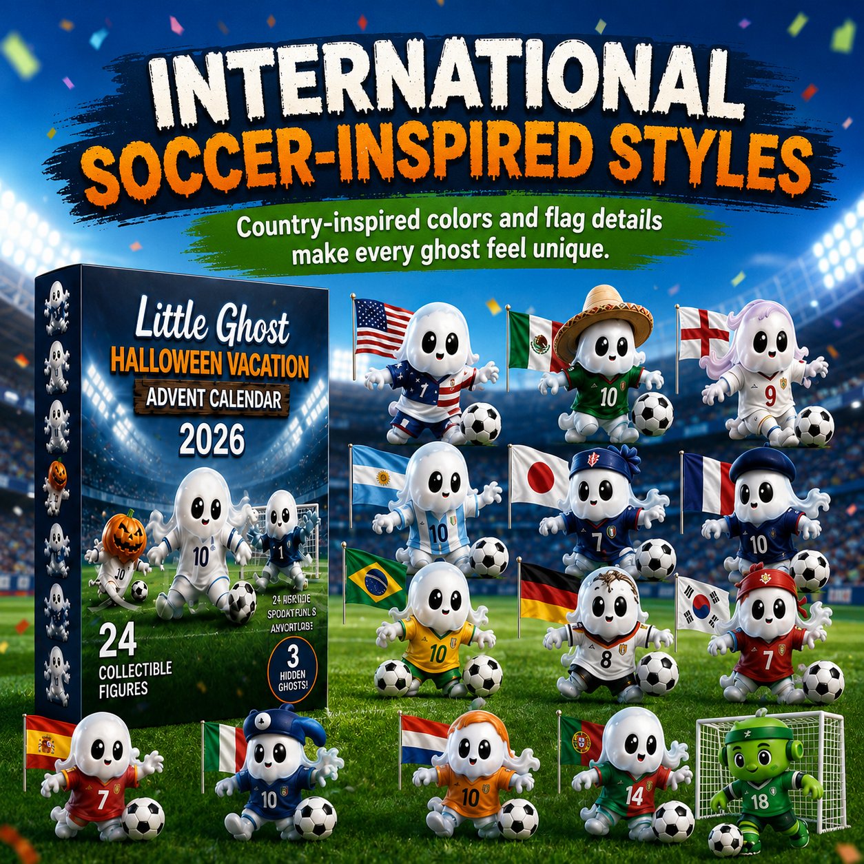 🔥Last Day 49% OFF - 👻⚽Little Ghost Soccer Halloween Advent Calendar 2026🏆