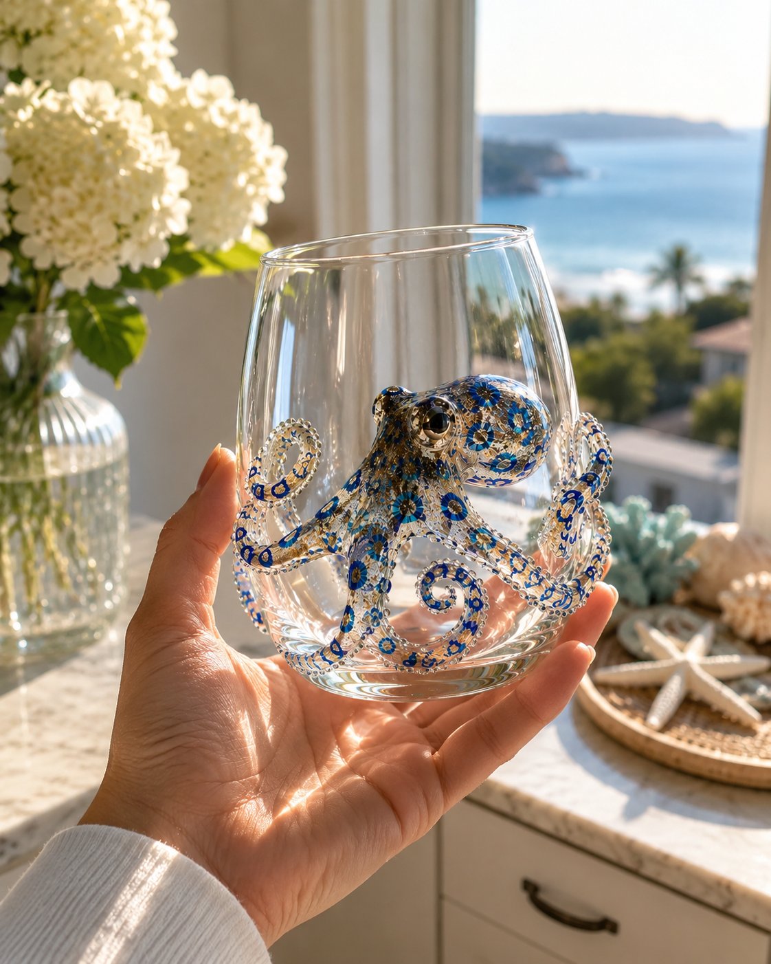 🎁 The Perfect Beach House Gift🌊3D Ocean Animal Artisan Glassware Collection🏆