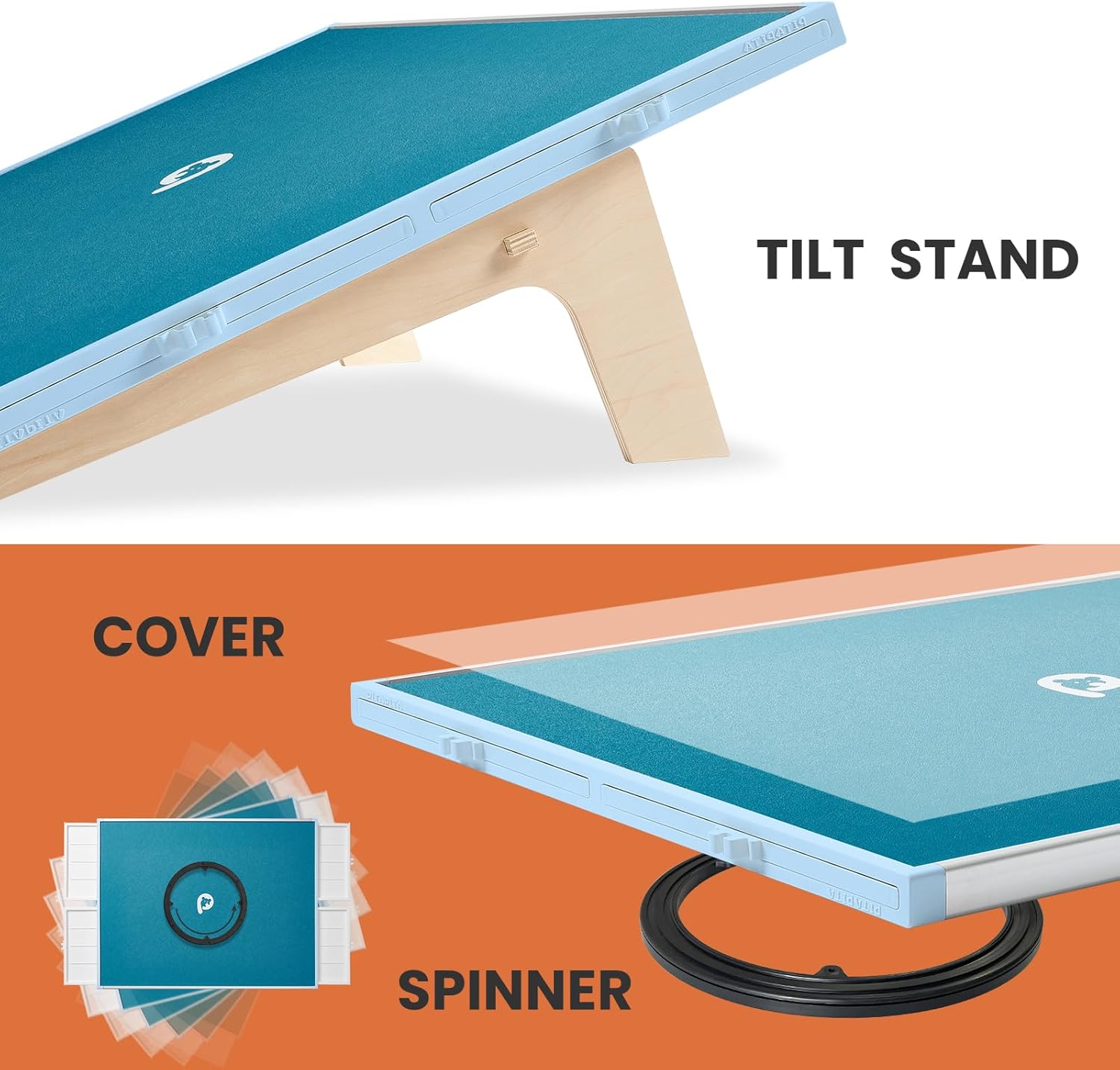 🧩Rotating Puzzle Board with Drawers and Cover,Tilt&Lazy Susan🏆