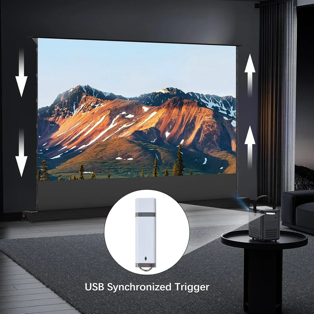 Projector Screen,Motorized Projector Screen 4K/8K Ultra HD Active (100 In/16:9)💋