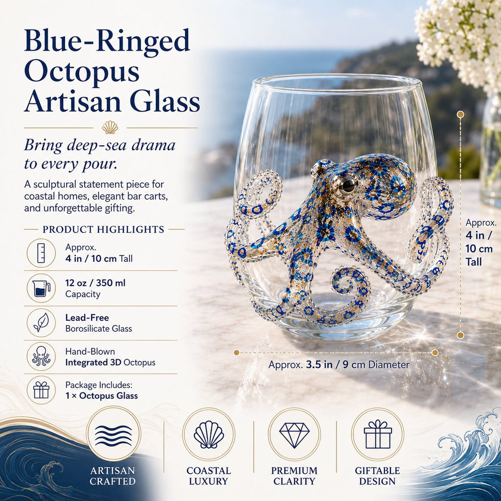 🎁 The Perfect Beach House Gift🌊3D Ocean Animal Artisan Glassware Collection🏆