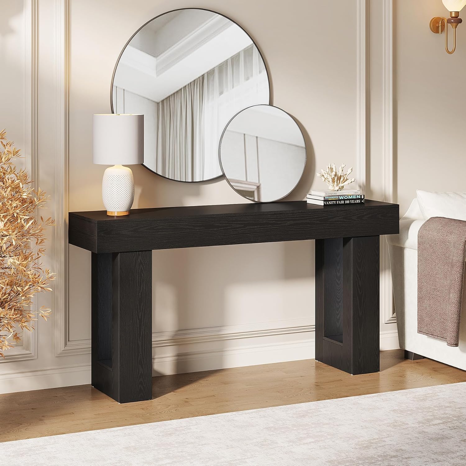 63-Inch Long Console Table, Wooden Rectangular Sofa Table Behind The Couch, Farmhouse Entryway Table for Entrance, Hallway, Living Room🏆