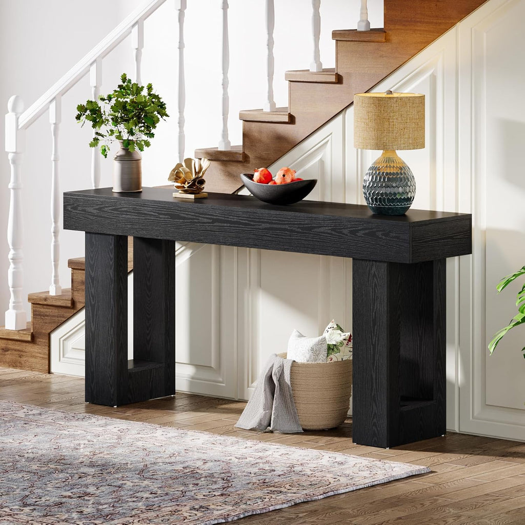 63-Inch Long Console Table, Wooden Rectangular Sofa Table Behind The Couch, Farmhouse Entryway Table for Entrance, Hallway, Living Room🏆