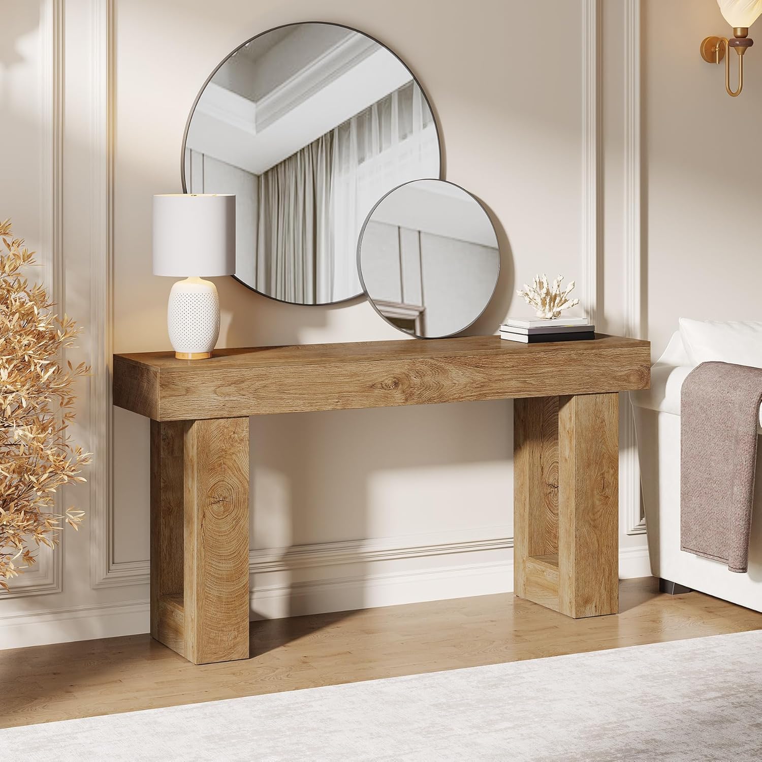 63-Inch Long Console Table, Wooden Rectangular Sofa Table Behind The Couch, Farmhouse Entryway Table for Entrance, Hallway, Living Room🏆