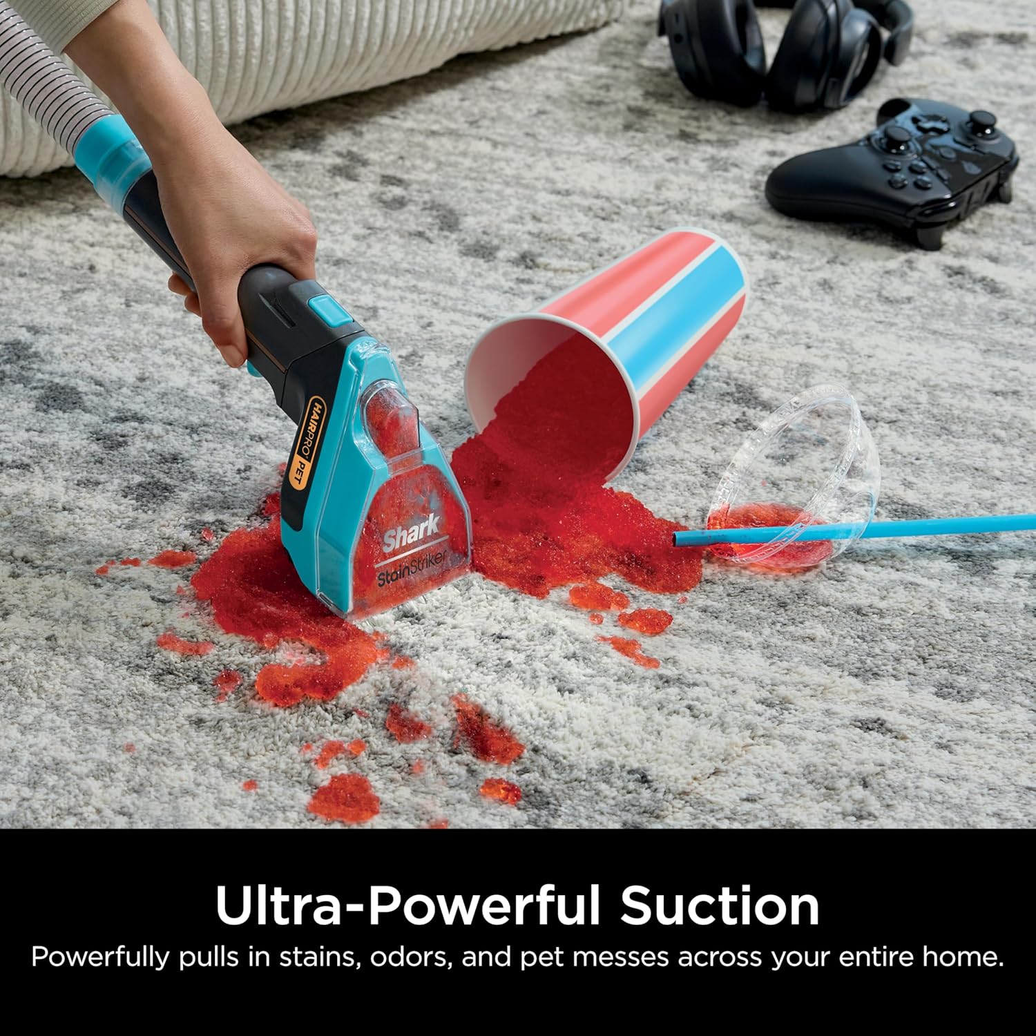 🌬️Portable Carpet, Upholstery & Area Rug Cleaner with Pet Mess Tool, Stain & Odor Remover, Perfect for Car Interiors, Includes 3 Cleaning Tools & Cleaning Solution, White🏆