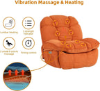 Power Recliner Chair, Massage Rocker Recliner Chairs for Adults with Heated, Oversized Rocker Swivel Chairs for Living Room, Comfy Nursery Rocking Chairs with USB-C Ports and Side Pocket, White🏆